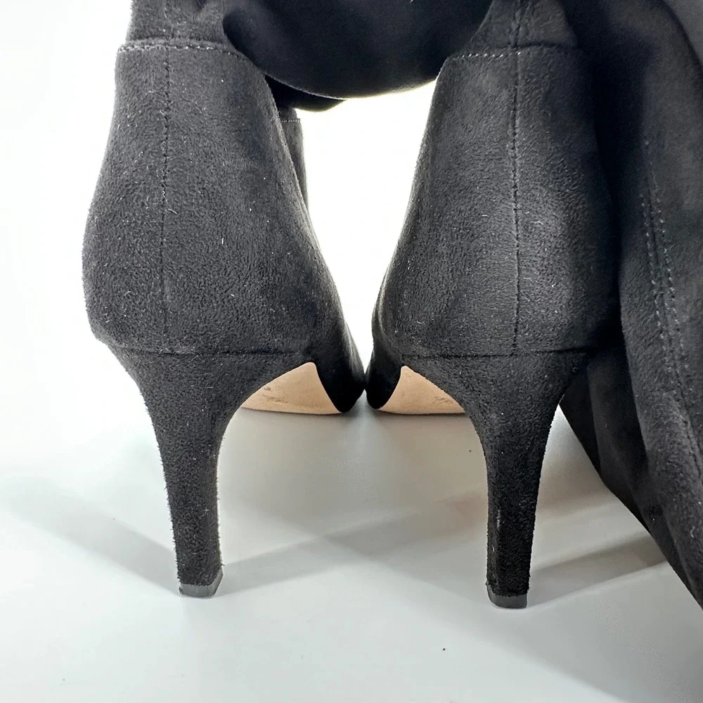 BCBGeneration Marlo Black Suede Pointed Toe Stiletto Over The Knee Boots 9M‎